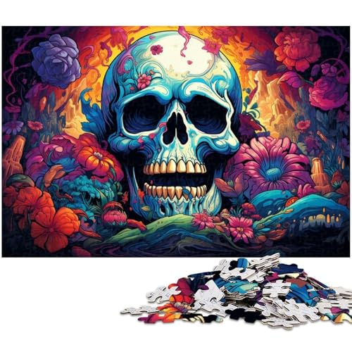 1000-teiliges Puzzle-Geschenk,farbenfrohes psychedelisches Totenkopf-Gemälde,Holzpuzzle für Erwachsene, Familie und Freunde,geeignet für Kinder ab 14 Jahren,50x75cm 1000-teiliges Puzzle-Geschenk,farbenfrohes psychedelisches Totenkopf-Gemälde,Holzpuzzle für Erwachsene, Familie und Freunde,geeignet für Kinder ab 14 Jahren,50x75cm von JIANGENNF