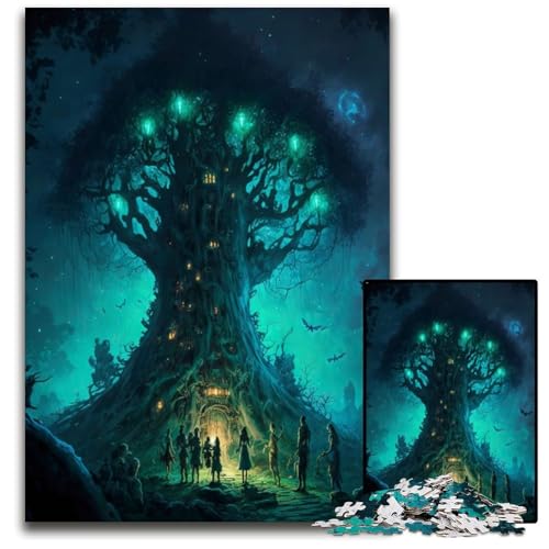 1000-teiliges Puzzle-Geschenk „Ruf des Weltenbaums“, Holzpuzzle, anspruchsvolles Denkspiel – entspannendes Spielzeug für Teenager, 50x75cm/19,68x29,52 Zoll von JIANGENNF
