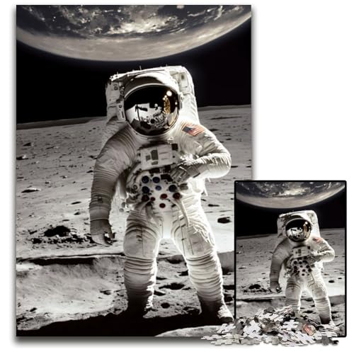 1000-teiliges Puzzle-Geschenk „Von der Erde bis zum Mond“ aus Holz, anspruchsvolles Denkspiel – entspannendes Spielzeug für Teenager, 50x75cm/19,68x29,52 Zoll von JIANGENNF