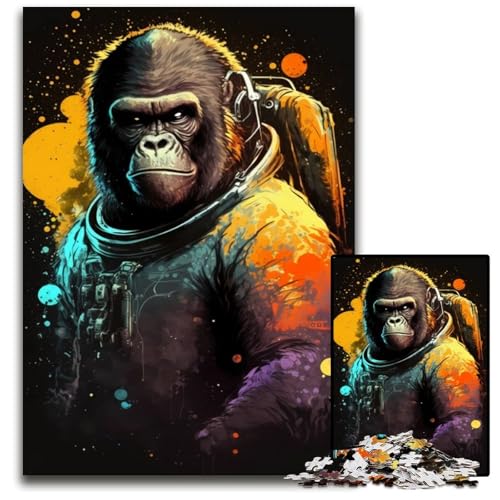 1000-teiliges Puzzle-Geschenk Gorilla Unreal Papppuzzles Herausforderndes Denkspiel - Entspannendes Spielzeug für Teenager 26x38cm/10,23x14,96 Zoll von JIANGENNF