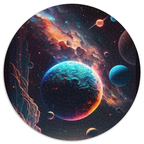 1000-teiliges Puzzle-Geschenk Strange Universe, rundes 1000-teiliges Puzzle, anspruchsvolles Denkspiel für Teenager, Spaß für den Spieleabend mit der Familie (Größe 67,5 x 67,5 cm) von JIANGENNF