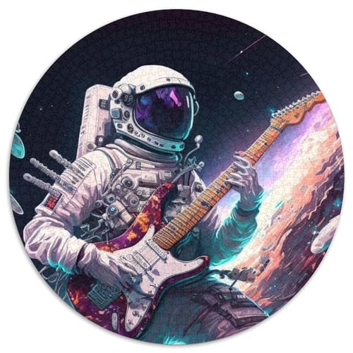 1000-teiliges Puzzle-Geschenk: Astronaut spielt Gitarre, Kartonpuzzle, interaktives Familienspiel, Bastelgeschenk mit farbenfrohen Kunstwerken (Größe 67,5 x 67,5 cm) von JIANGENNF
