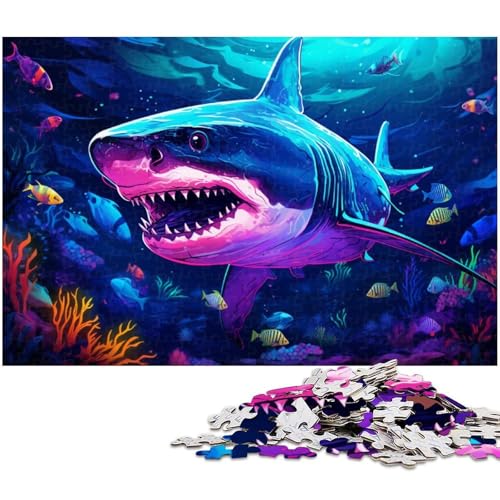1000-teiliges Puzzle Hai aus Holz für Erwachsene, Spiel für Erwachsene, Geschenk, interaktives Familienspiel, Gehirn-Herausforderung, Geschenk, 50 x 75 cm / 19,68 x 29,52 Zoll 1000-teiliges Puzzle Hai aus Holz für Erwachsene, Spiel für Erwachsene, Geschenk, interaktives Familienspiel, Gehirn-Herausforderung, Geschenk, 50 x 75 cm / 19,68 x 29,52 Zoll von JIANGENNF