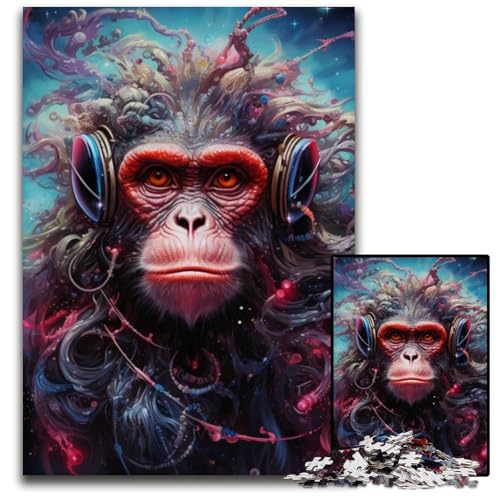 1000-teiliges Puzzle-Headset Gorilla, anspruchsvolles Puzzle, Denkspiel für Teenager und Familieninteraktion, 26x38cm/10,23x14,96 Zoll 1000-teiliges Puzzle-Headset Gorilla, anspruchsvolles Puzzle, Denkspiel für Teenager und Familieninteraktion, 26x38cm/10,23x14,96 Zoll von JIANGENNF