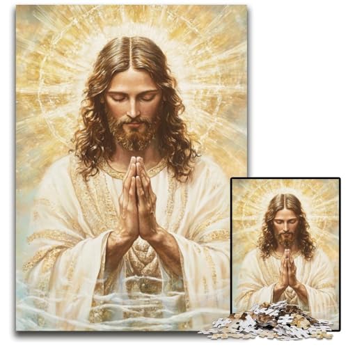 1000-teiliges Puzzle Jesus aus Holz, anspruchsvolles Denkspiel für Teenager, Spaß am Familienspielabend, 50x75cm 1000-teiliges Puzzle Jesus aus Holz, anspruchsvolles Denkspiel für Teenager, Spaß am Familienspielabend, 50x75cm von JIANGENNF