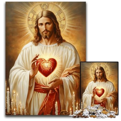 1000-teiliges Puzzle Jesus aus Pappe, anspruchsvolles Denkspiel für Teenager, Spaß für den Familienspielabend, 26x38cm von JIANGENNF