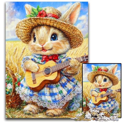 1000-teiliges Puzzle Kaninchen spielt Gitarre, Kartonpuzzle, Teenager, Paare und Freunde zum Geburtstag, zu Weihnachten, 26x38cm 1000-teiliges Puzzle Kaninchen spielt Gitarre, Kartonpuzzle, Teenager, Paare und Freunde zum Geburtstag, zu Weihnachten, 26x38cm von JIANGENNF