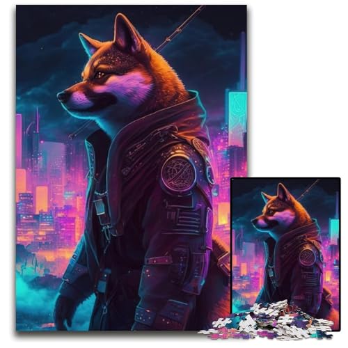 1000-teiliges Puzzle Mechanischer Wolf, Papppuzzle, Denksportaufgabe, dekoratives DIY-Spiel, interaktives Familienspielzeug, 26x38cm/10,23x14,96 Zoll von JIANGENNF