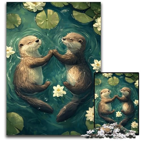 1000-teiliges Puzzle Otter-Paar für Kinder ab 14 Jahren. Pädagogische Herausforderung. Unterhaltsame Aktivitäten zu Hause, Geburtstagsgeschenke, Reisegeschenke. 50x75cm 1000-teiliges Puzzle Otter-Paar für Kinder ab 14 Jahren. Pädagogische Herausforderung. Unterhaltsame Aktivitäten zu Hause, Geburtstagsgeschenke, Reisegeschenke. 50x75cm von JIANGENNF