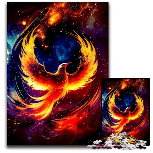 1000-teiliges Puzzle Phoenix, schwierige Rätsel für Erwachsene, anspruchsvolles Denkspiel für Teenager, unterhaltsames interaktives Spiel für die ganze Familie, 26x38cm/10,23x14,96 Zoll von JIANGENNF