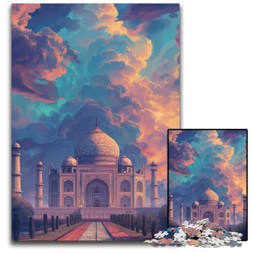 1000-teiliges Puzzle Taj Mahal, anspruchsvolles Denkspiel für Teenager und Familieninteraktion, 26x38cm/10,23x14,96 Zoll von JIANGENNF