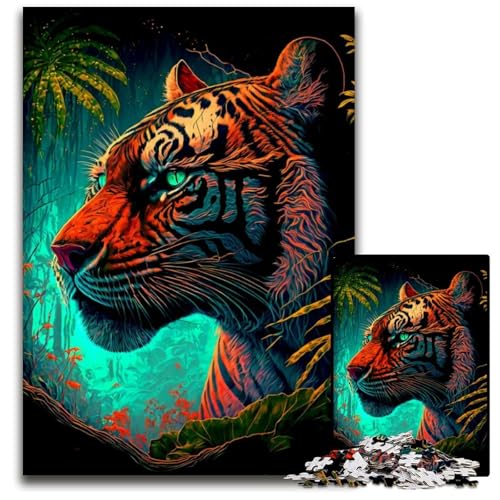 1000-teiliges Puzzle Tiger-Puzzle für Erwachsene, Muttertag, Geburtstag, Weihnachten, 26x38cm/10,23x14,96 Zoll von JIANGENNF