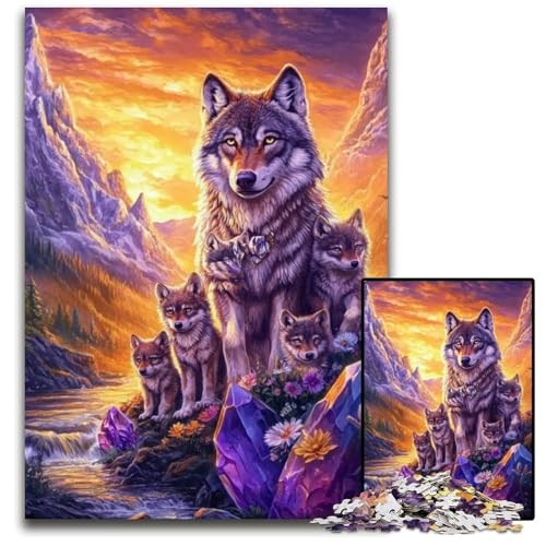 1000-teiliges Puzzle Wolf, Holzpuzzle, anspruchsvolles Denkspiel für Teenager, Spaß für den Familienspielabend, 50x75cm von JIANGENNF