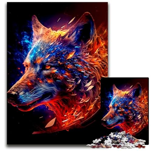 1000-teiliges Puzzle Wolf, schwierige Rätsel für Erwachsene, anspruchsvolles Denkspiel für Teenager, unterhaltsames interaktives Spiel für die ganze Familie, 50x75cm/19,68x29,52 Zoll 1000-teiliges Puzzle Wolf, schwierige Rätsel für Erwachsene, anspruchsvolles Denkspiel für Teenager, unterhaltsames interaktives Spiel für die ganze Familie, 50x75cm/19,68x29,52 Zoll von JIANGENNF
