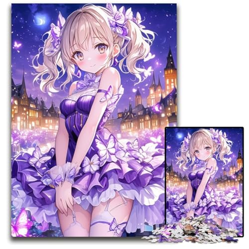 1000-teiliges Puzzle für Erwachsene, Anime-Mädchen-Puzzle, Lernspielzeug, ganze Familie, ab 14 Jahren, 26x38cm von JIANGENNF