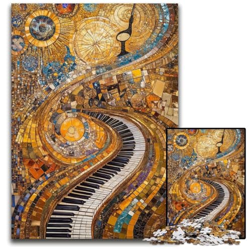 1000-teiliges Puzzle für Erwachsene, Art Piano-Puzzle aus Karton mit interaktivem Familienspiel, Kinder ab 14 Jahren, 26x38cm von JIANGENNF