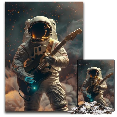 1000-teiliges Puzzle für Erwachsene, Astronaut spielt Gitarre, Holzpuzzle, lustige Spiele, ganze Familie, für Kinder ab 14 Jahren, 50x75cm 1000-teiliges Puzzle für Erwachsene, Astronaut spielt Gitarre, Holzpuzzle, lustige Spiele, ganze Familie, für Kinder ab 14 Jahren, 50x75cm von JIANGENNF