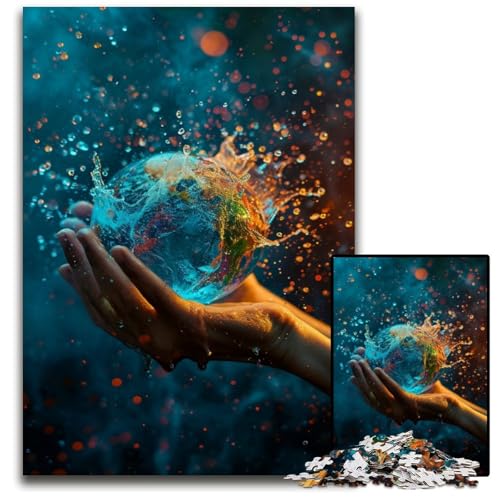 1000-teiliges Puzzle für Erwachsene, Ball in der Hand, Holzpuzzle, Lernspiele, mit passendem Poster und Quizblatt, für Kinder ab 14 Jahren, 50x75cm 1000-teiliges Puzzle für Erwachsene, Ball in der Hand, Holzpuzzle, Lernspiele, mit passendem Poster und Quizblatt, für Kinder ab 14 Jahren, 50x75cm von JIANGENNF