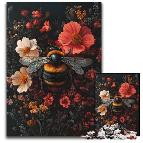 1000-teiliges Puzzle für Erwachsene, Bienenblumen, Holzpuzzle, Lernspiele, mit passendem Poster und Quizblatt, für Kinder ab 14 Jahren, 50x75cm 1000-teiliges Puzzle für Erwachsene, Bienenblumen, Holzpuzzle, Lernspiele, mit passendem Poster und Quizblatt, für Kinder ab 14 Jahren, 50x75cm von JIANGENNF