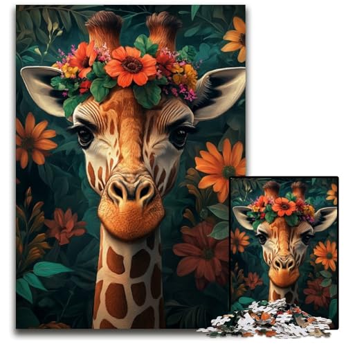 1000-teiliges Puzzle für Erwachsene, Blumen-Giraffe, Lernspielzeug, ganze Familie, ab 14 Jahren, 26x38cm 1000-teiliges Puzzle für Erwachsene, Blumen-Giraffe, Lernspielzeug, ganze Familie, ab 14 Jahren, 26x38cm von JIANGENNF