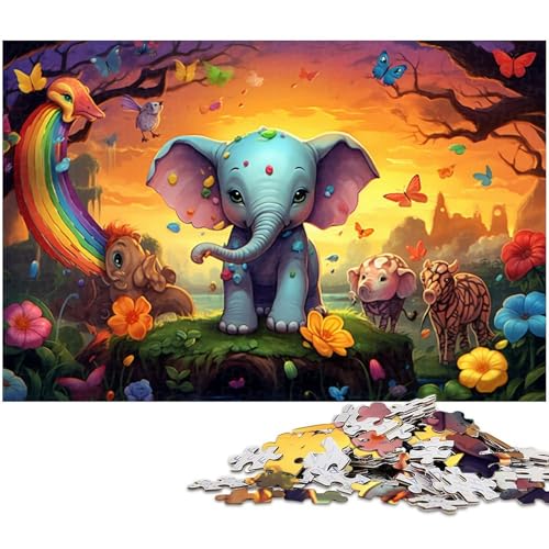 1000-teiliges Puzzle für Erwachsene, Bunte Elefanten-Puzzles für Erwachsene, für Teenager und Familienspaß – DIY-Denkspiel, Geschenk, 50 x 75 cm / 19,68 x 29,52 Zoll 1000-teiliges Puzzle für Erwachsene, Bunte Elefanten-Puzzles für Erwachsene, für Teenager und Familienspaß – DIY-Denkspiel, Geschenk, 50 x 75 cm / 19,68 x 29,52 Zoll von JIANGENNF