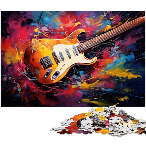 1000-teiliges Puzzle für Erwachsene, Bunte Gitarren-Puzzles für Erwachsene, für Teenager und Familienspaß – DIY-Denkspiel, Geschenk, 26 x 38 cm / 10,23 x 14,96 Zoll 1000-teiliges Puzzle für Erwachsene, Bunte Gitarren-Puzzles für Erwachsene, für Teenager und Familienspaß – DIY-Denkspiel, Geschenk, 26 x 38 cm / 10,23 x 14,96 Zoll von JIANGENNF