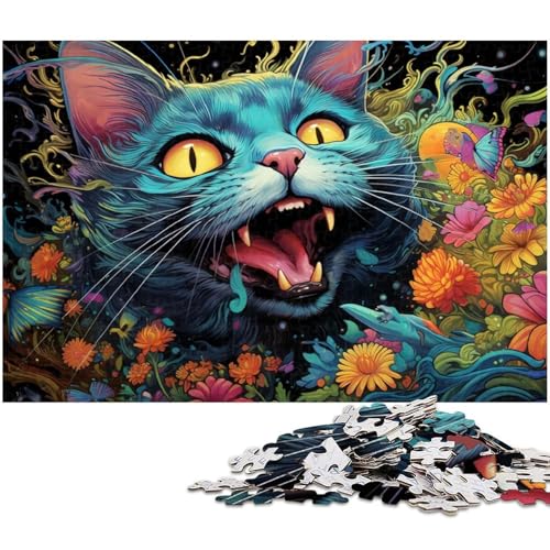 1000-teiliges Puzzle für Erwachsene, Bunte Katzen-Puzzles für Erwachsene, für Teenager und Familienspaß – DIY-Denkspiel, Geschenk, 26 x 38 cm / 10,23 x 14,96 Zoll 1000-teiliges Puzzle für Erwachsene, Bunte Katzen-Puzzles für Erwachsene, für Teenager und Familienspaß – DIY-Denkspiel, Geschenk, 26 x 38 cm / 10,23 x 14,96 Zoll von JIANGENNF
