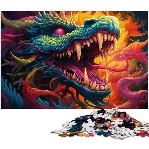 1000-teiliges Puzzle für Erwachsene, Bunte chinesische Drachen-Puzzles für Erwachsene, für Teenager und Familienspaß – DIY-Denkspiel, Geschenk, 26 x 38 cm / 10,23 x 14,96 Zoll 1000-teiliges Puzzle für Erwachsene, Bunte chinesische Drachen-Puzzles für Erwachsene, für Teenager und Familienspaß – DIY-Denkspiel, Geschenk, 26 x 38 cm / 10,23 x 14,96 Zoll von JIANGENNF