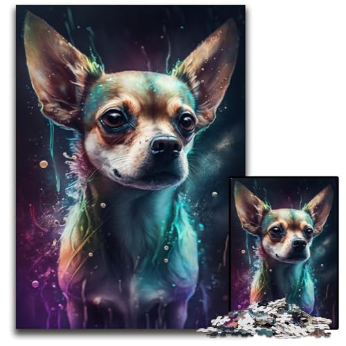 1000-teiliges Puzzle für Erwachsene, Chihuahua-Puzzles für Erwachsene, anspruchsvolles DIY-Denkspiel, perfektes Familienspiel oder dekoratives Geschenk, 50x75cm/19,68x29,52 Zoll 1000-teiliges Puzzle für Erwachsene, Chihuahua-Puzzles für Erwachsene, anspruchsvolles DIY-Denkspiel, perfektes Familienspiel oder dekoratives Geschenk, 50x75cm/19,68x29,52 Zoll von JIANGENNF