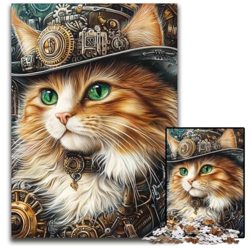 1000-teiliges Puzzle für Erwachsene, Cowboy-Katze, Holzpuzzles für Heimdekorationsgeschenke, anspruchsvolles Familienspielzeug, perfekt für Spieleabende, 50x75cm 1000-teiliges Puzzle für Erwachsene, Cowboy-Katze, Holzpuzzles für Heimdekorationsgeschenke, anspruchsvolles Familienspielzeug, perfekt für Spieleabende, 50x75cm von JIANGENNF