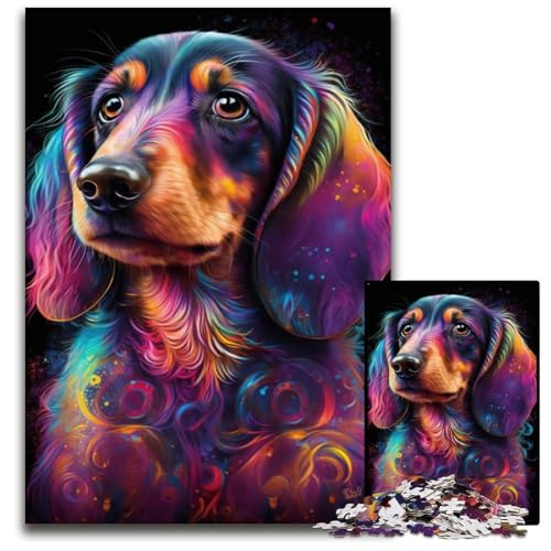 1000-teiliges Puzzle für Erwachsene, Dackel-Puzzle, hochschwieriges Denkspiel für Jugendliche, 50x75cm/19,68x29,52 Zoll von JIANGENNF