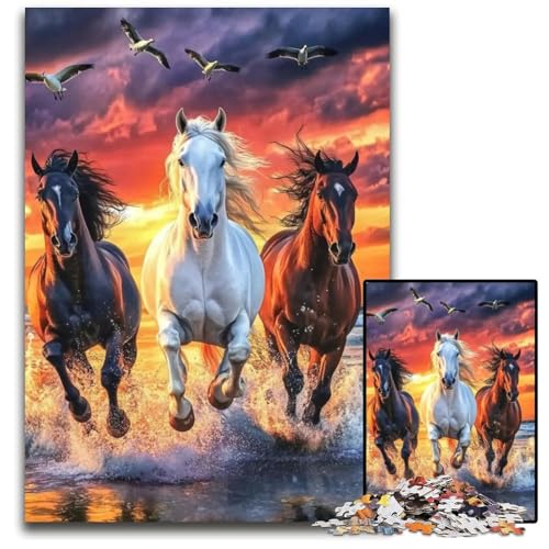 1000-teiliges Puzzle für Erwachsene, Dinosaurier-Puzzle, Lernspielzeug, ganze Familie, ab 14 Jahren, 26x38cm von JIANGENNF