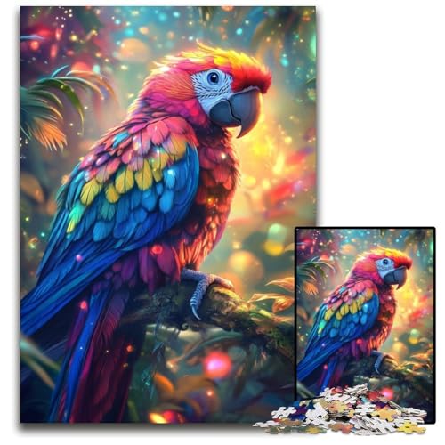 1000-teiliges Puzzle für Erwachsene, Dschungelpapagei, Holzpuzzle für Erwachsene, Lernspiel, Herausforderungsspielzeug für Erwachsene Teenager, 50x75cm von JIANGENNF