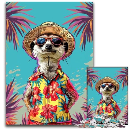 1000-teiliges Puzzle für Erwachsene, Erdmännchen im Urlaub, Lernspielzeug, ganze Familie, ab 14 Jahren, 26x38cm 1000-teiliges Puzzle für Erwachsene, Erdmännchen im Urlaub, Lernspielzeug, ganze Familie, ab 14 Jahren, 26x38cm von JIANGENNF
