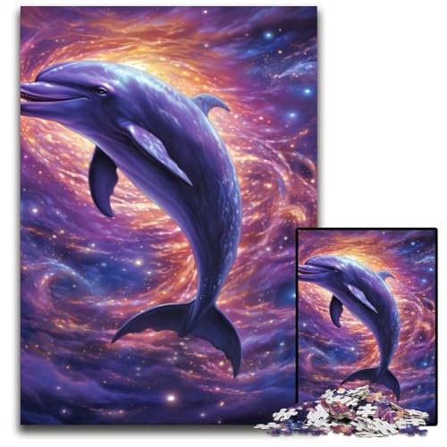 1000-teiliges Puzzle für Erwachsene, Galaxie-Delfin-Puzzle, perfekt für Familienspaß, Partyspiele, Geburtstagsparty-Geschenke, 26x38cm/10,23x14,96 Zoll 1000-teiliges Puzzle für Erwachsene, Galaxie-Delfin-Puzzle, perfekt für Familienspaß, Partyspiele, Geburtstagsparty-Geschenke, 26x38cm/10,23x14,96 Zoll von JIANGENNF