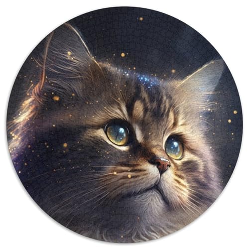 1000-teiliges Puzzle für Erwachsene, Galaxy Cat-Puzzles für Erwachsene, hochschwieriges Denkspiel für Teenager (Größe 67,5 x 67,5 cm) von JIANGENNF