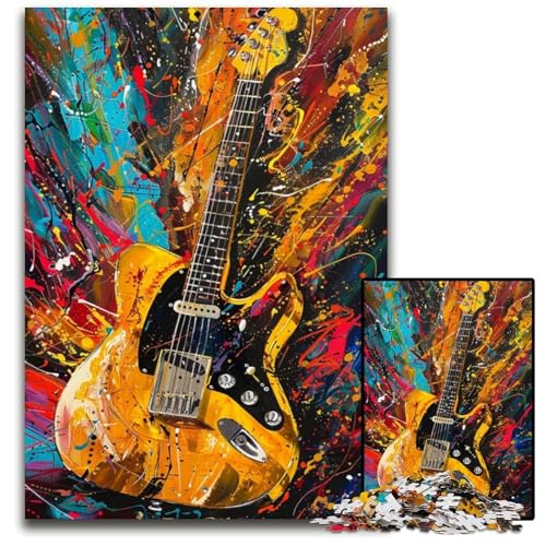 1000-teiliges Puzzle für Erwachsene, Gitarre, Ölgemälde, Puzzle, Lernspielzeug, ganze Familie, ab 14 Jahren, 50x75cm 1000-teiliges Puzzle für Erwachsene, Gitarre, Ölgemälde, Puzzle, Lernspielzeug, ganze Familie, ab 14 Jahren, 50x75cm von JIANGENNF