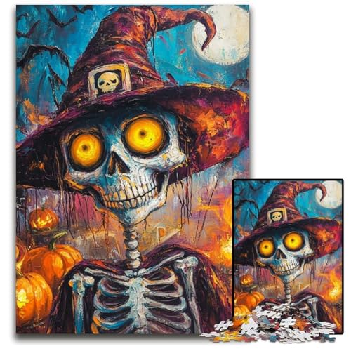 1000-teiliges Puzzle für Erwachsene, Halloween-Skelett, Papppuzzle, anspruchsvolles Denkspiel für Teenager, Spaß für den Familienspielabend, 26x38cm 1000-teiliges Puzzle für Erwachsene, Halloween-Skelett, Papppuzzle, anspruchsvolles Denkspiel für Teenager, Spaß für den Familienspielabend, 26x38cm von JIANGENNF