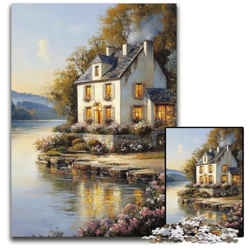 1000-teiliges Puzzle für Erwachsene, Hausmalerei-Puzzle, Lernspielzeug, ganze Familie, ab 14 Jahren, 50x75cm von JIANGENNF