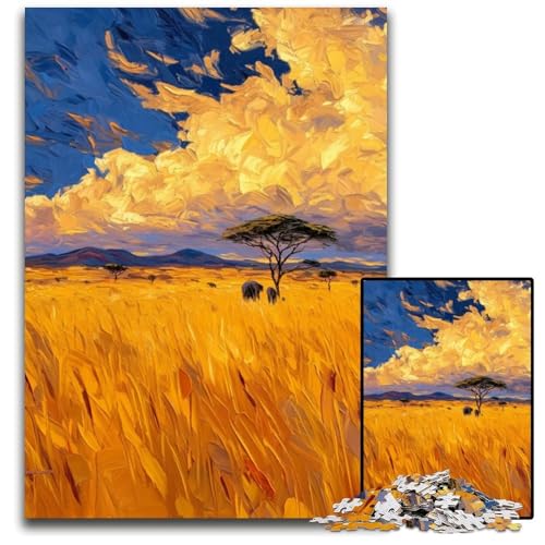 1000-teiliges Puzzle für Erwachsene, Herbstweizenfeld-Puzzle, Lernspielzeug, ganze Familie, ab 14 Jahren, 50x75cm von JIANGENNF
