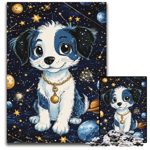 1000-teiliges Puzzle für Erwachsene, Hund, Holzpuzzle, Lernspiele, mit passendem Poster und Quizblatt, für Kinder ab 14 Jahren, 50x75cm 1000-teiliges Puzzle für Erwachsene, Hund, Holzpuzzle, Lernspiele, mit passendem Poster und Quizblatt, für Kinder ab 14 Jahren, 50x75cm von JIANGENNF