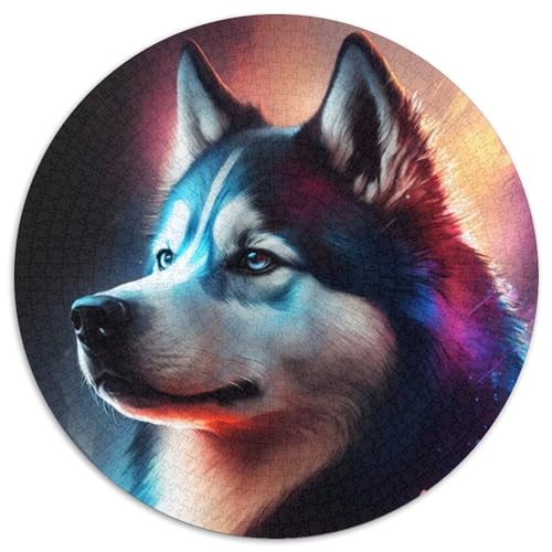 1000-teiliges Puzzle für Erwachsene, Husky-Puzzle für Erwachsene, hochschwieriges Denkspiel für Teenager (Größe 67,5 x 67,5 cm) von JIANGENNF