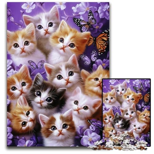 1000-teiliges Puzzle für Erwachsene, Kätzchen-Puzzle, Lernspielzeug, ganze Familie, ab 14 Jahren, 26x38cm 1000-teiliges Puzzle für Erwachsene, Kätzchen-Puzzle, Lernspielzeug, ganze Familie, ab 14 Jahren, 26x38cm von JIANGENNF