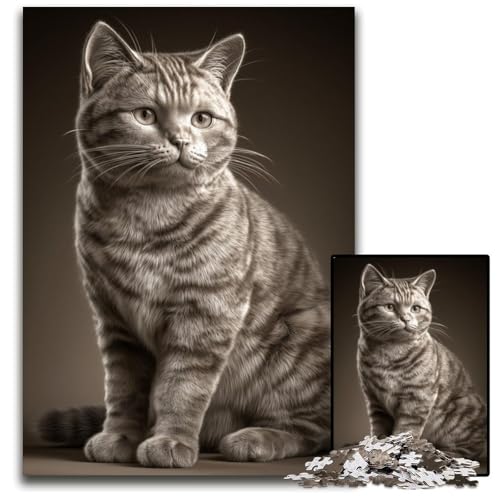 1000-teiliges Puzzle für Erwachsene, Katze, Holzpuzzle, dekomprimierendes intellektuelles Lernspielzeug, gutes Geschenk für Erwachsene und Teenager, 50x75cm 1000-teiliges Puzzle für Erwachsene, Katze, Holzpuzzle, dekomprimierendes intellektuelles Lernspielzeug, gutes Geschenk für Erwachsene und Teenager, 50x75cm von JIANGENNF