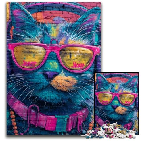1000-teiliges Puzzle für Erwachsene, Katze mit Kopfhörern, Lernspielzeug, ganze Familie, ab 14 Jahren, 50x75cm 1000-teiliges Puzzle für Erwachsene, Katze mit Kopfhörern, Lernspielzeug, ganze Familie, ab 14 Jahren, 50x75cm von JIANGENNF