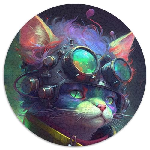 1000-teiliges Puzzle für Erwachsene, Katzenpuzzle für Erwachsene, hochschwieriges Denkspiel für Teenager (Größe 67,5 x 67,5 cm) von JIANGENNF