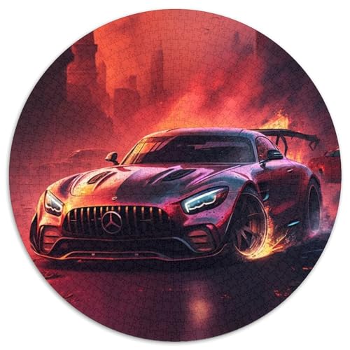 1000-teiliges Puzzle für Erwachsene, Kunst-Sportwagen-Puzzles für Erwachsene, hochschwieriges Denkspiel für Teenager (Größe 67,5 x 67,5 cm) von JIANGENNF
