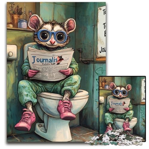 1000-teiliges Puzzle für Erwachsene, Lemur Go Toilet, Unmögliches Puzzle für Erwachsene, perfekt als Geburtstags-, Weihnachts, 26x38cm/10,23x14,96 Zoll 1000-teiliges Puzzle für Erwachsene, Lemur Go Toilet, Unmögliches Puzzle für Erwachsene, perfekt als Geburtstags-, Weihnachts, 26x38cm/10,23x14,96 Zoll von JIANGENNF