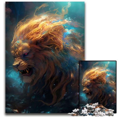 1000-teiliges Puzzle für Erwachsene, Löwe, modisches Puzzle für Erwachsene, Lernspielzeug für Teenager, Heimbüro-Dekor, 50x75cm/19,68x29,52 Zoll von JIANGENNF