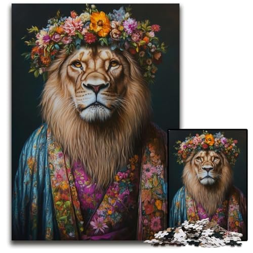 1000-teiliges Puzzle für Erwachsene, Löwen-Puzzle, Lernspielzeug, ganze Familie, ab 14 Jahren, 26x38cm von JIANGENNF